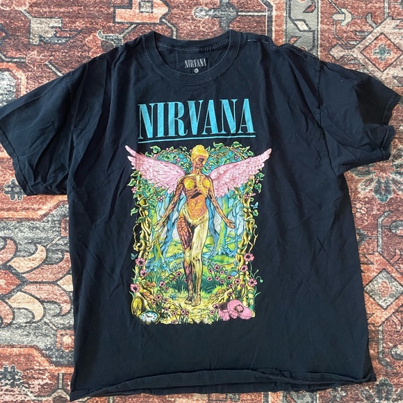 NIRVANA Other - NIRVANA Black Tee with Angelic Graphic